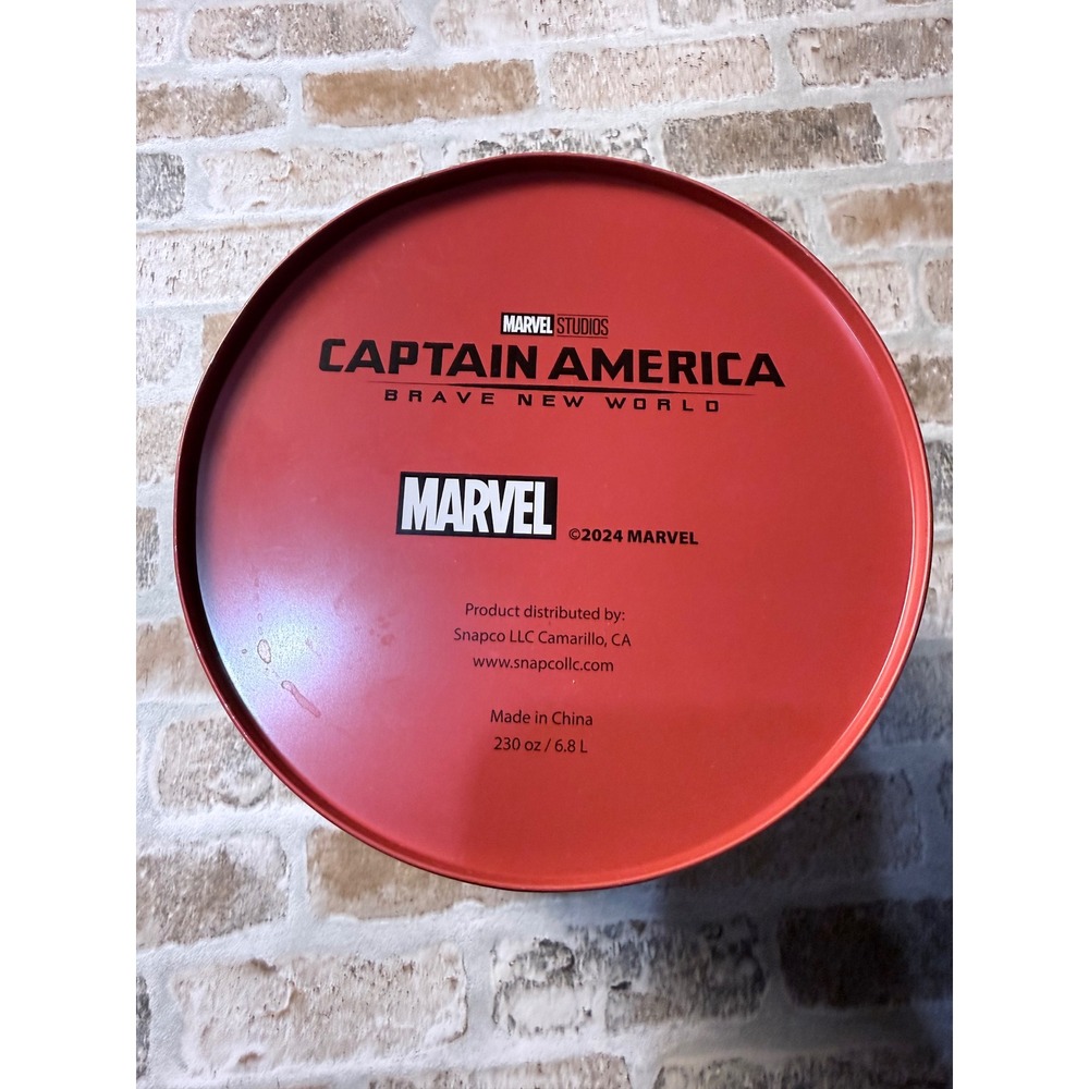 Marvel Captain America Brave New World Popcorn Buck 230oz Metal Tin Snapco 2024 - Picture 5 of 6